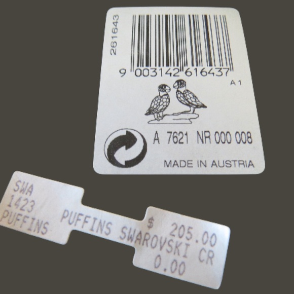 SWAROVSKI CRYSTAL A7621 Puffins Pair 261643 In Original Box - Picture 3 of 5